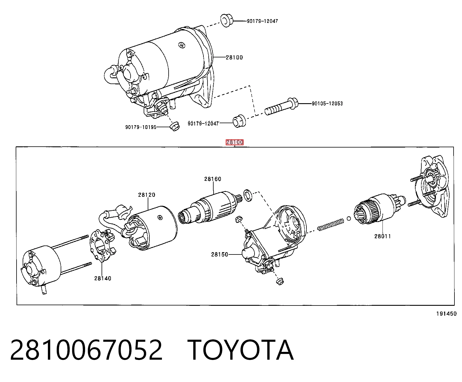 2810067052 Toyota Стартер двигуна
