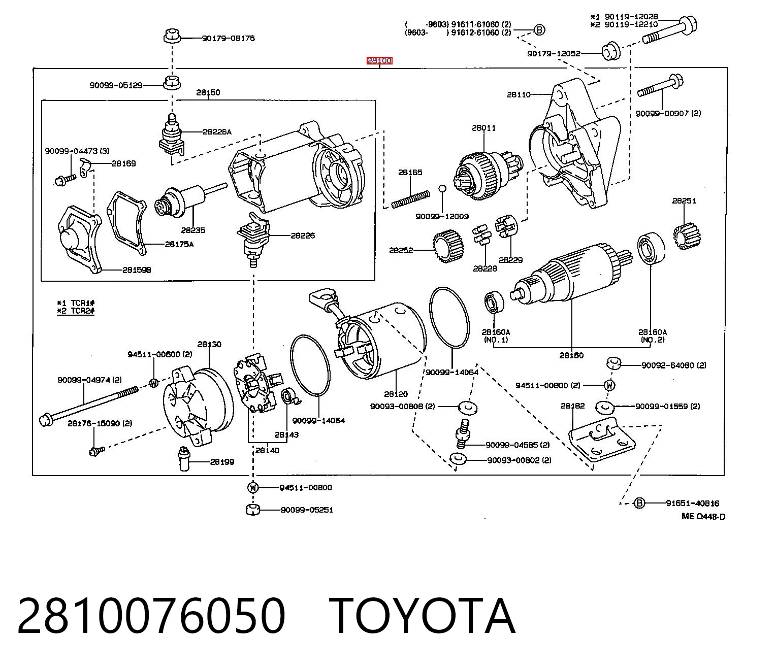 2810076050 Toyota Стартер двигуна