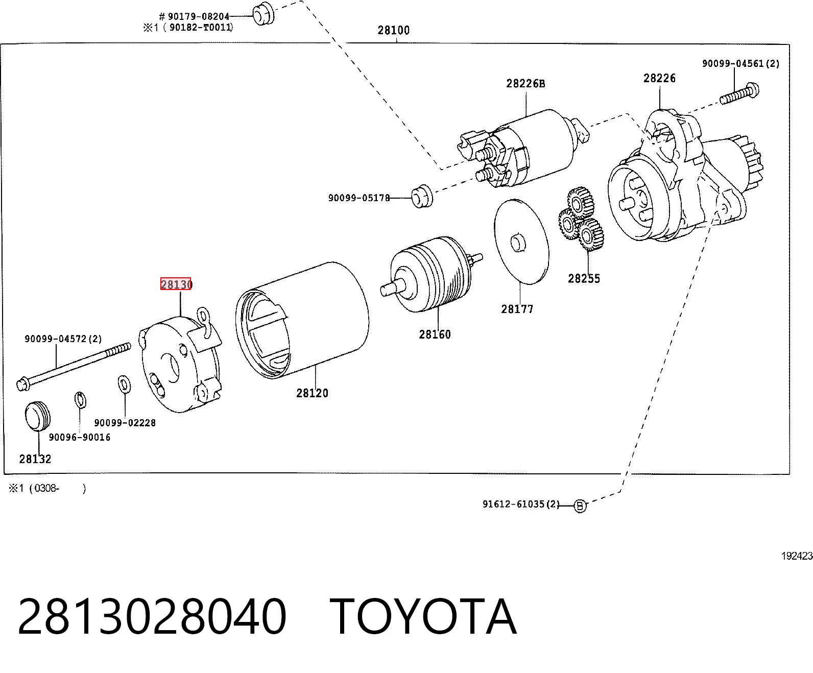 2813028040 Toyota Щеткодеpжатель стартера