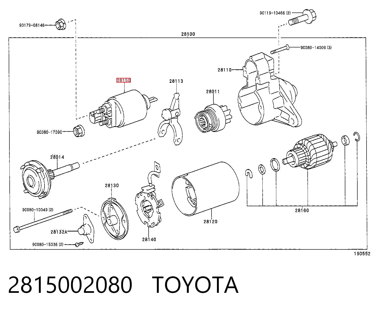  Втягуюче реле стартера Toyota Carina 