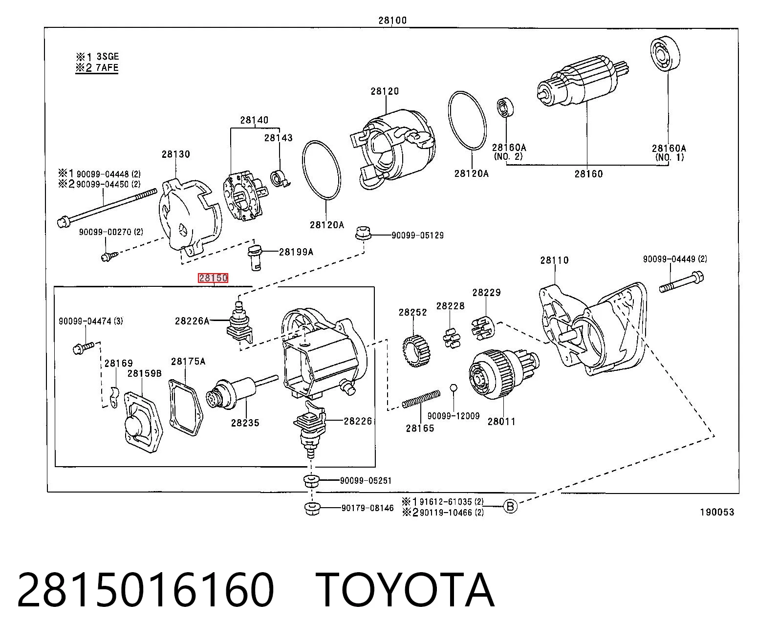 2815016160 Toyota Тягове реле стартера