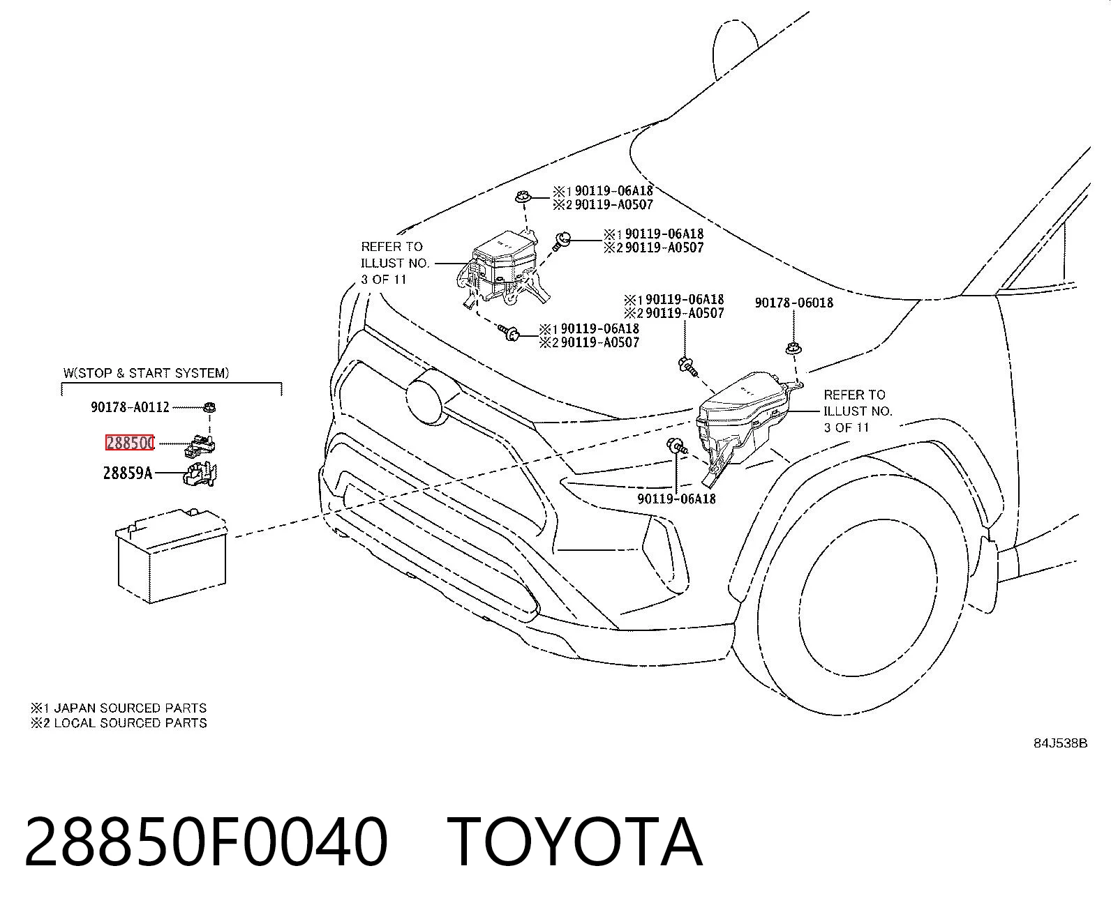 28850F0040 Toyota 