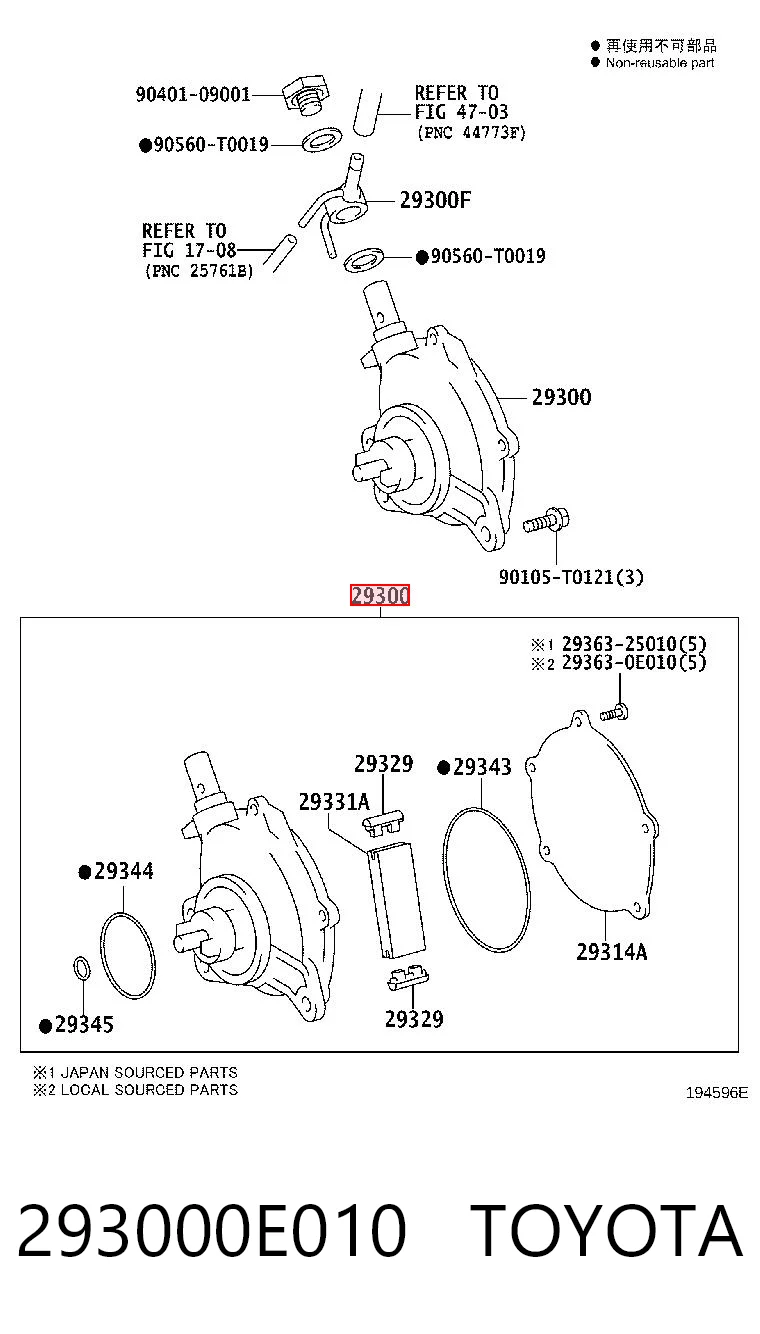 293000E010 Toyota Насос вакуумний