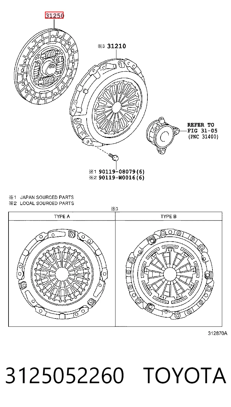 Зчеплення Subaru 3125052220 ціна, від 36.34 USD