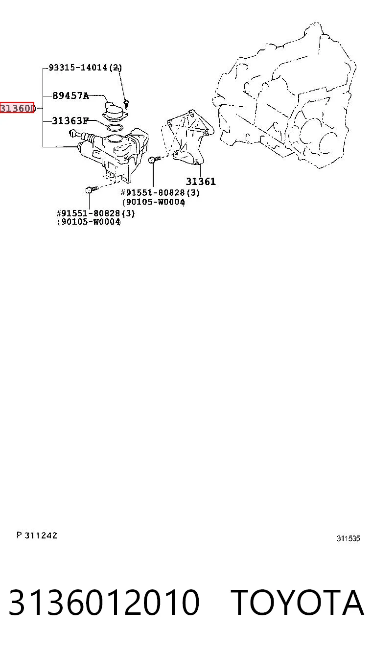 3136012010 Toyota Привід зчеплення