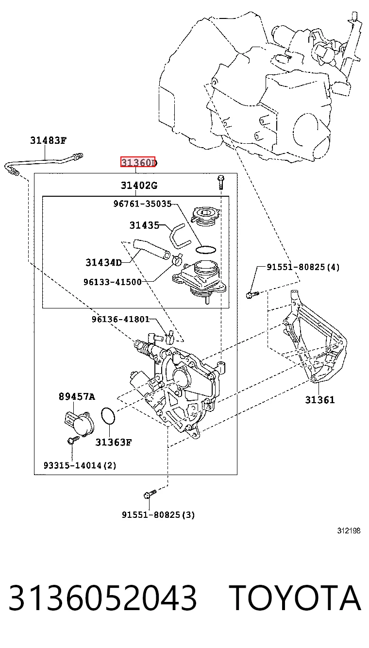 Актуатор зчеплення Subaru 3136052042