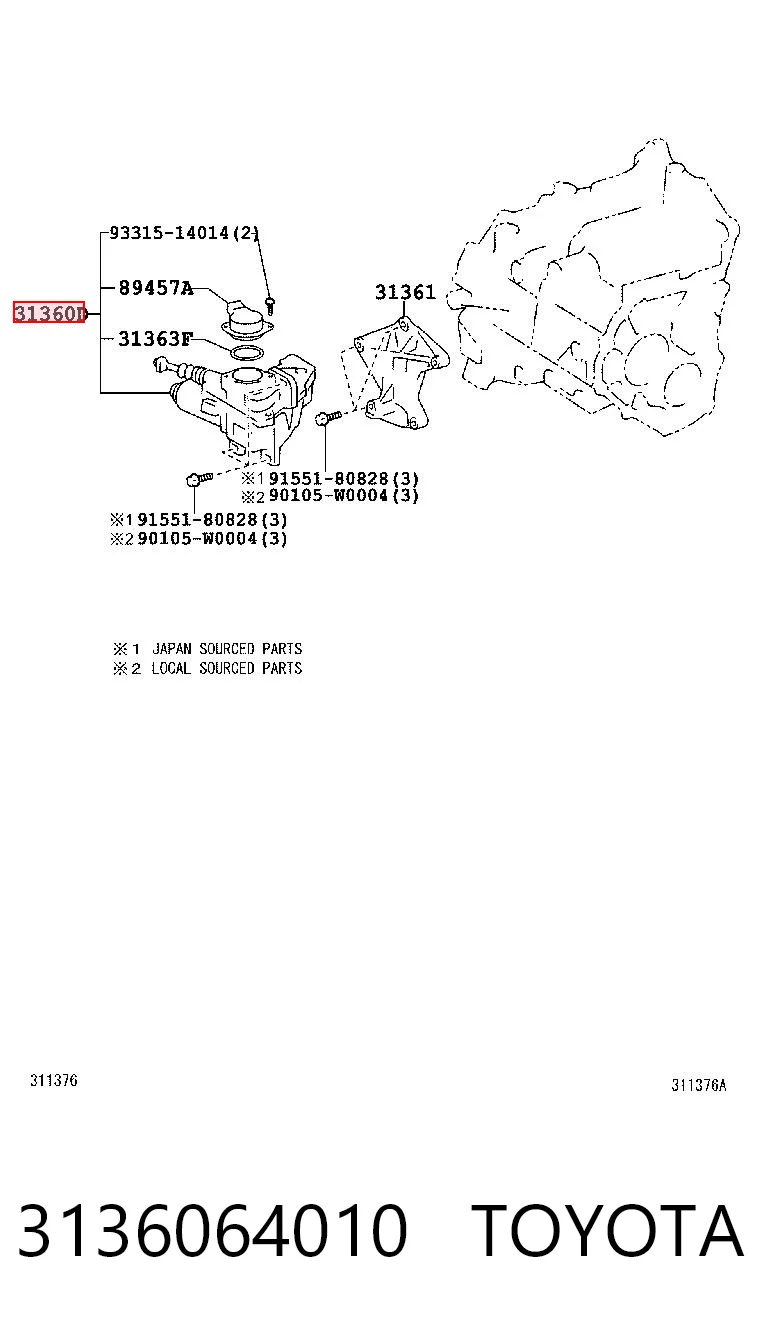 3136064010 Toyota Привід зчеплення