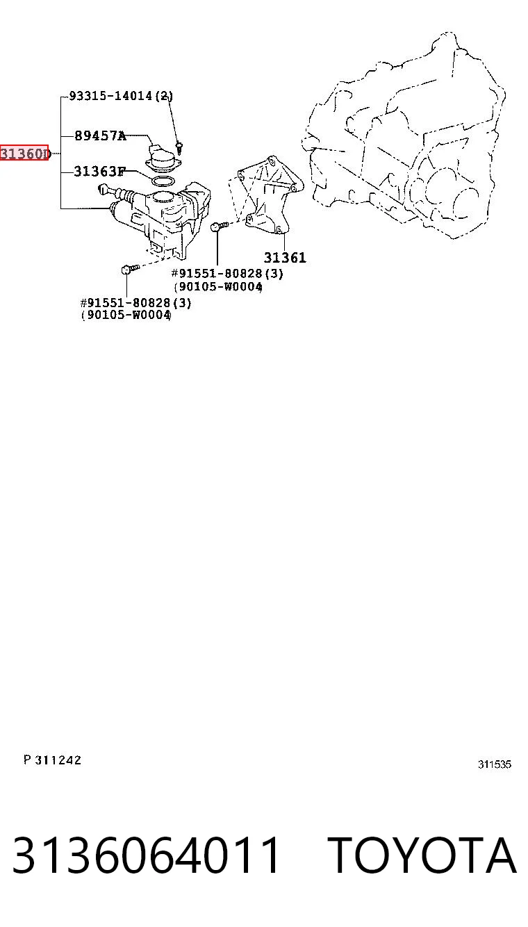 3136064011 Toyota Привід зчеплення