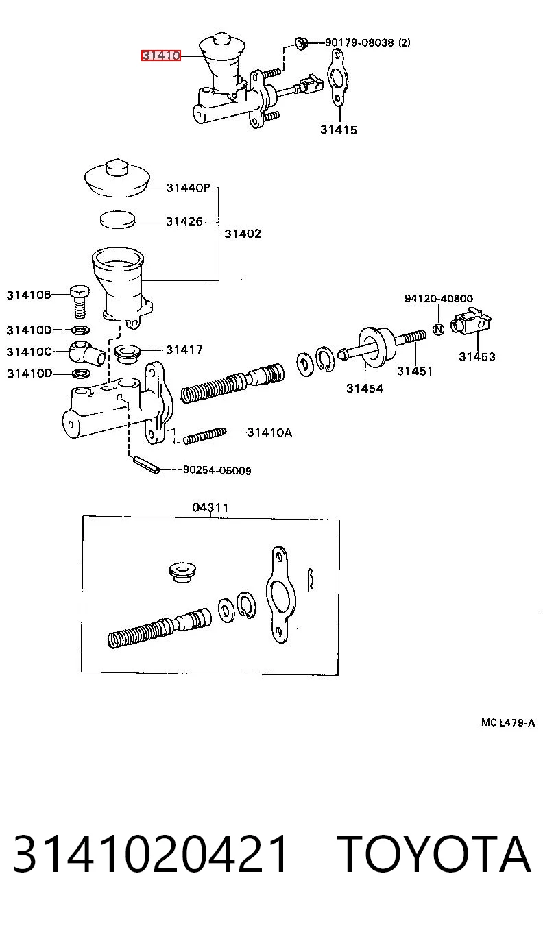 Купити Головний циліндр зчеплення Toyota Carina II T17