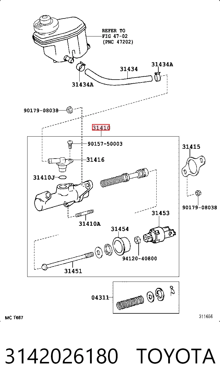 AISCMT102 Aisin Циліндр зчеплення, головний