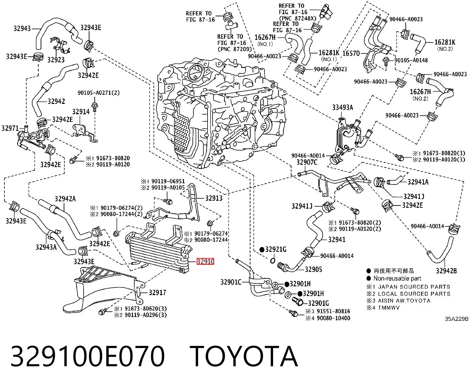329100E070 Toyota Радіатор охолодження, АКПП