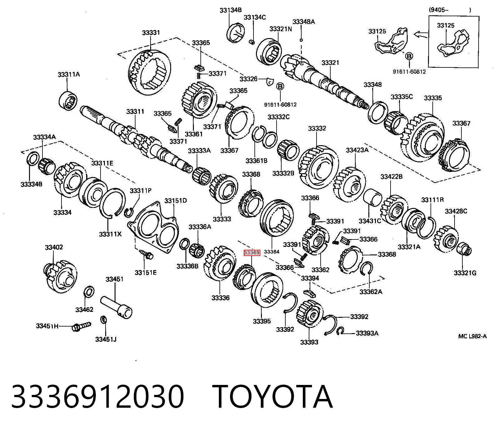 3336912030 Toyota Кільце синхронізатора