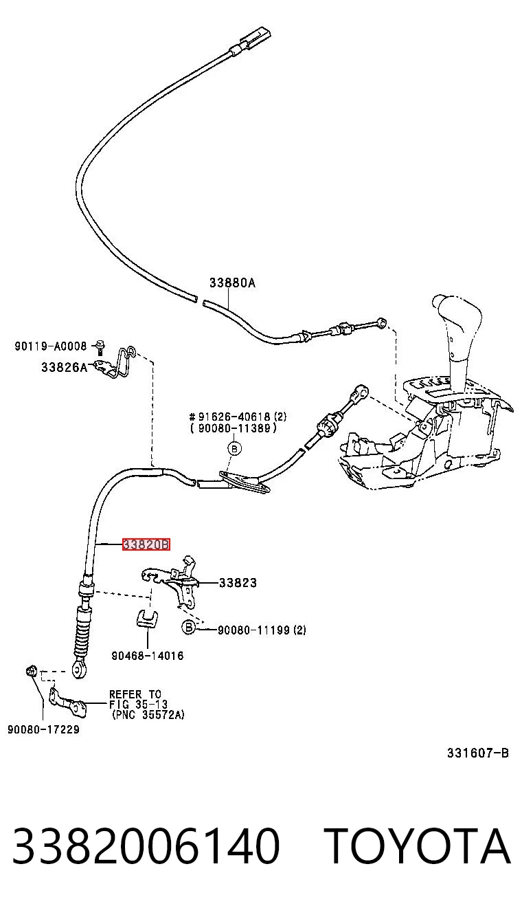 3382006140 Toyota Трос перемикання передач, вибору передачі
