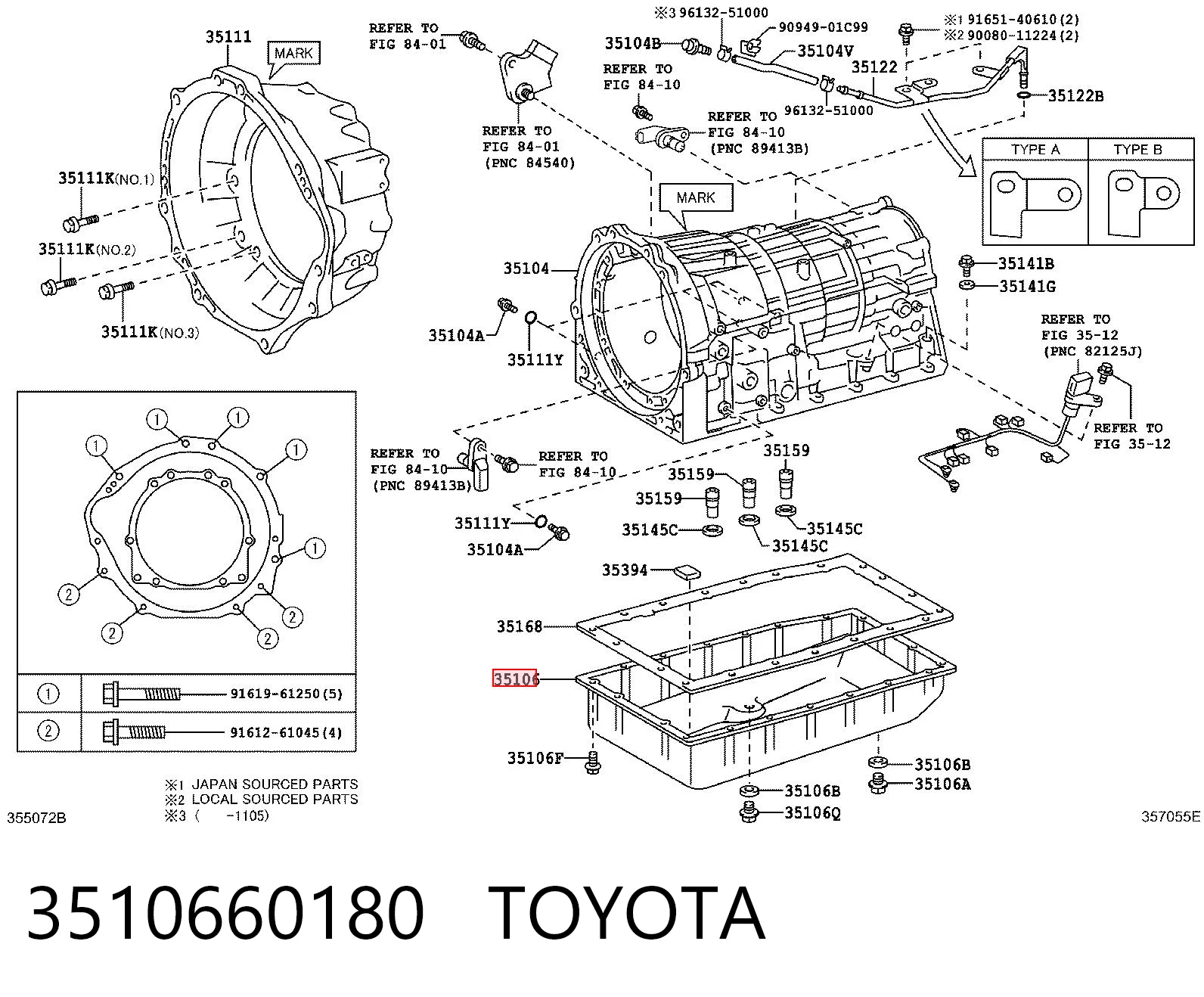 3510660180 Toyota Піддон АКПП