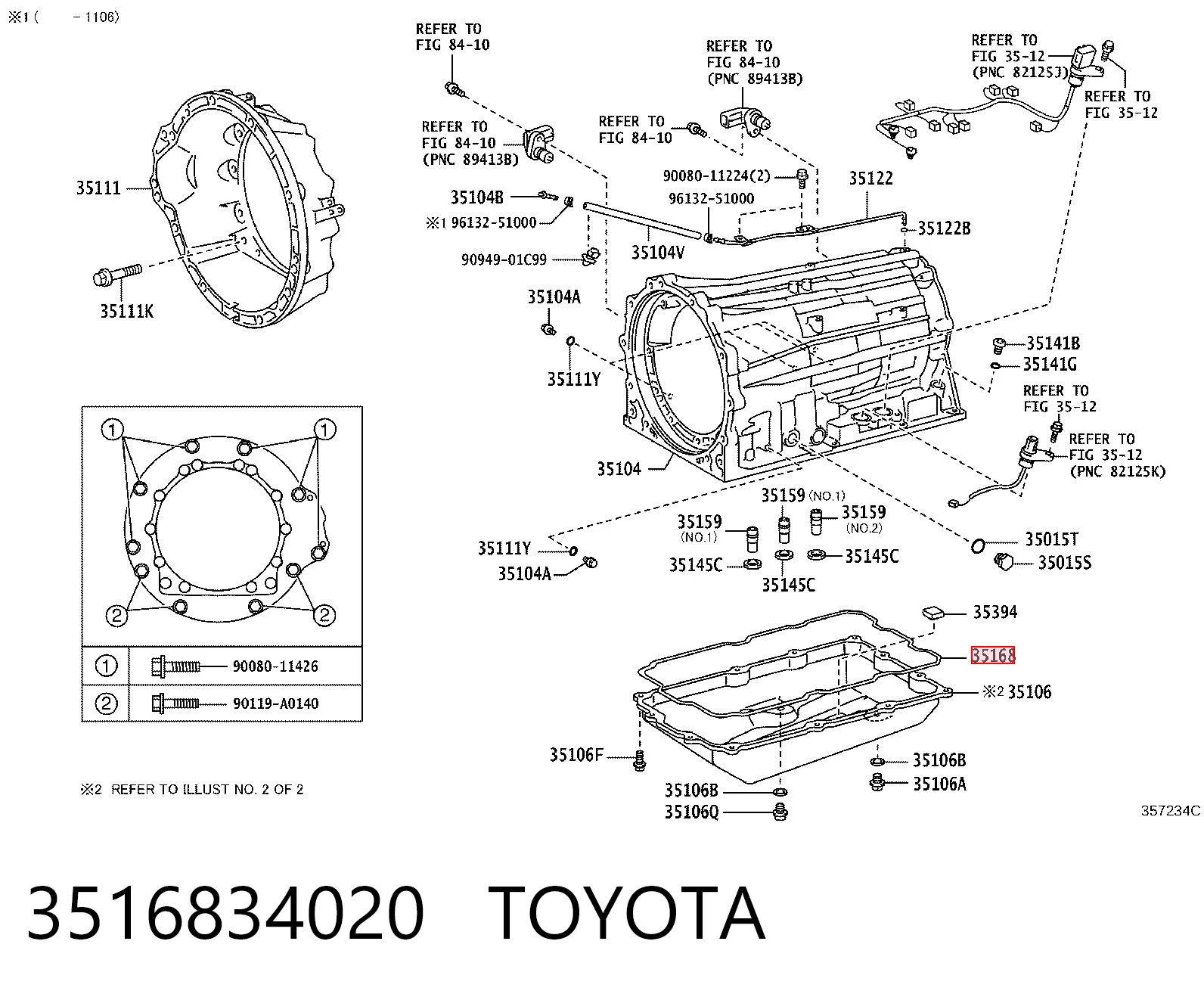 3516834020 Toyota Прокладка піддону АКПП