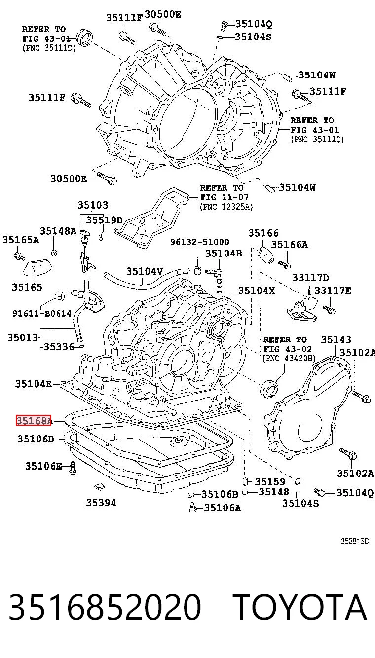 3516852020 Toyota Прокладка піддону АКПП