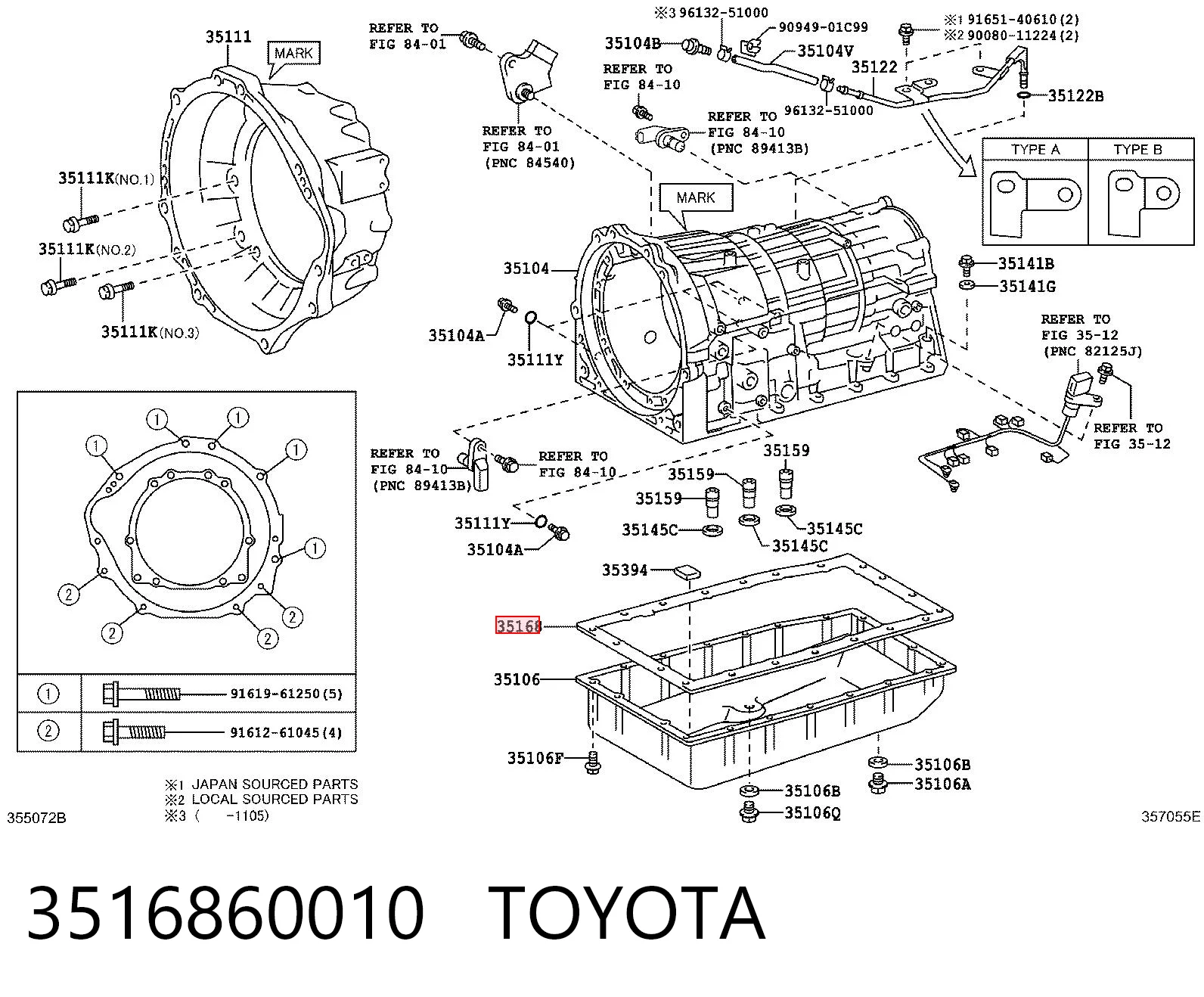 3516860010 Toyota Прокладка піддону АКПП