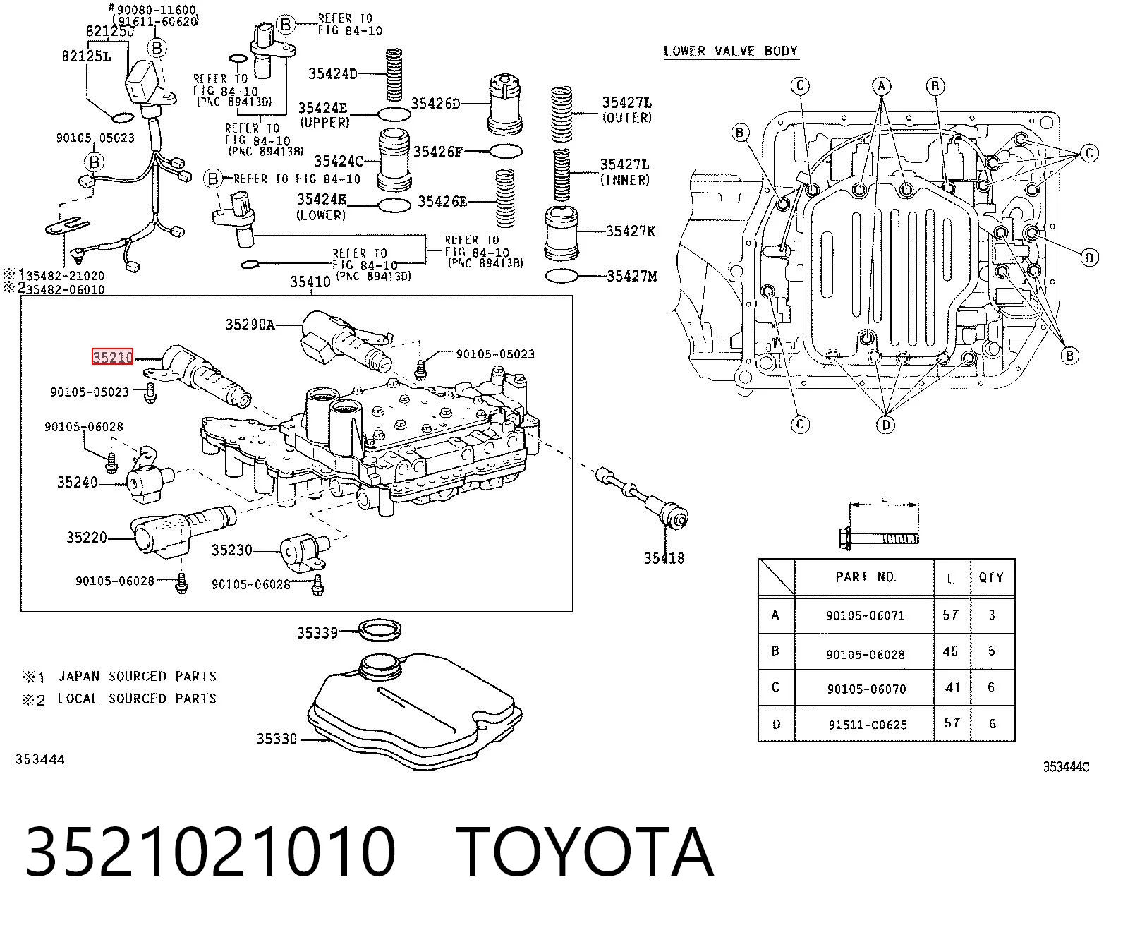 3521021010 Toyota Соленоїд автоматичної коробки передач