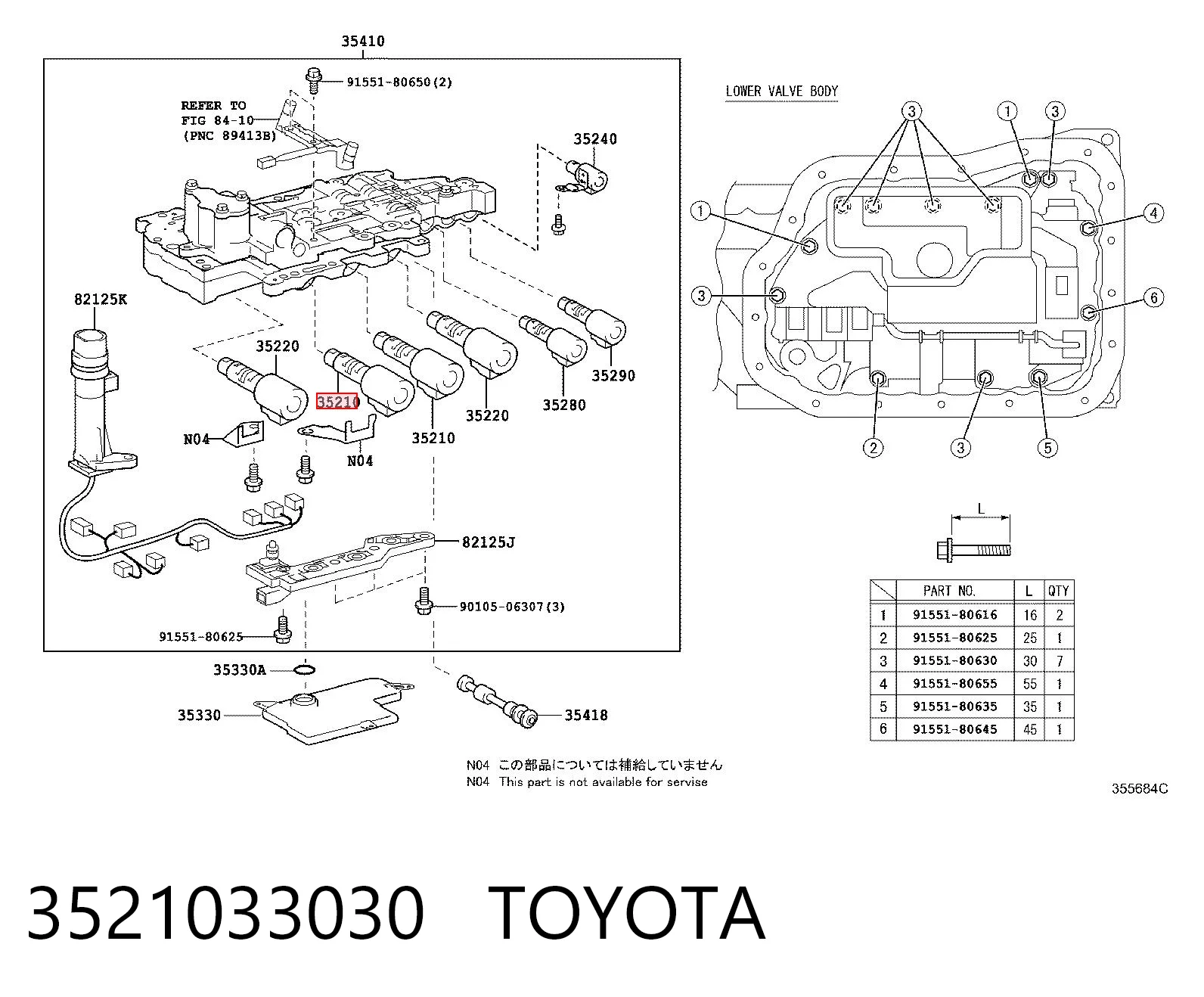 3521033030 Toyota Соленоїд автоматичної коробки передач