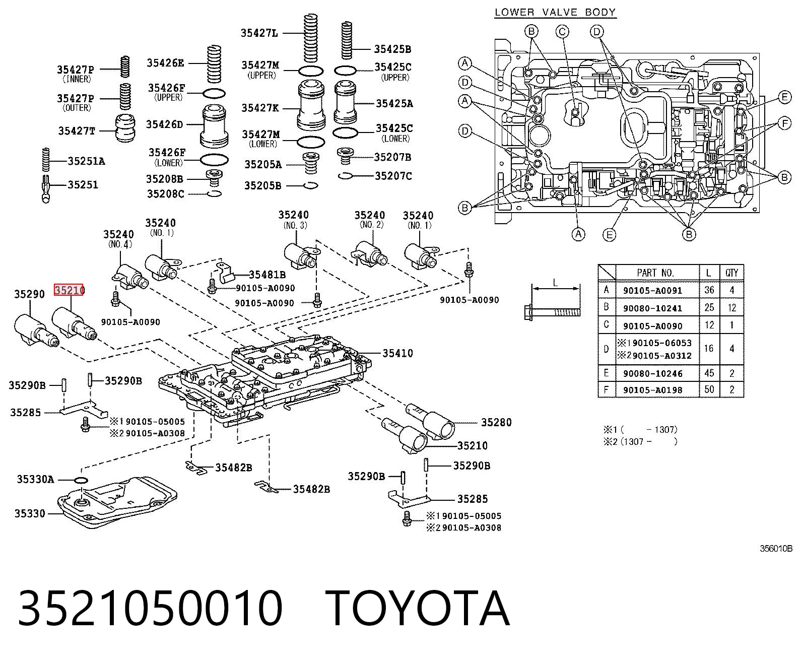3521050010 Toyota Соленоїд автоматичної коробки передач