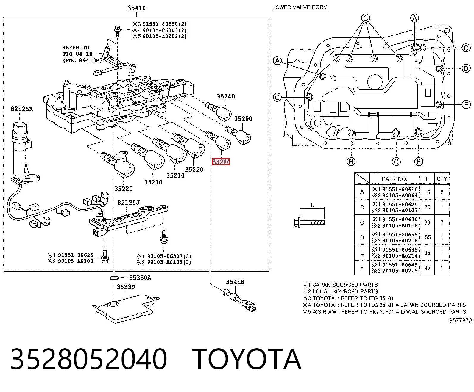 3528052040 Toyota Соленоїд автоматичної коробки передач