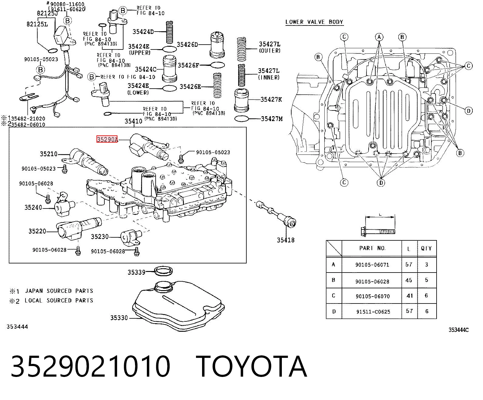 3529021010 Toyota Соленоїд автоматичної коробки передач