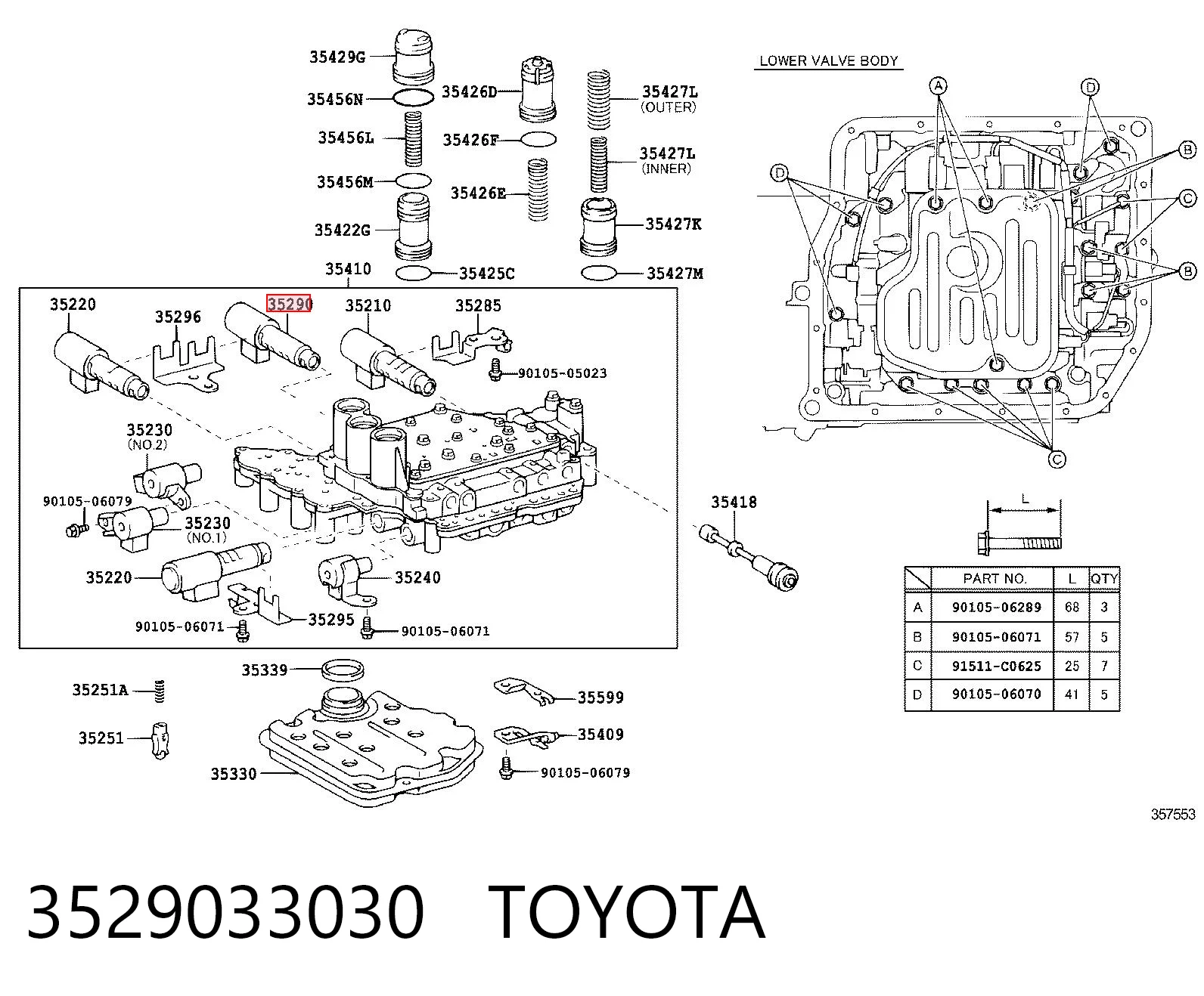 3529033030 Toyota Соленоїд автоматичної коробки передач