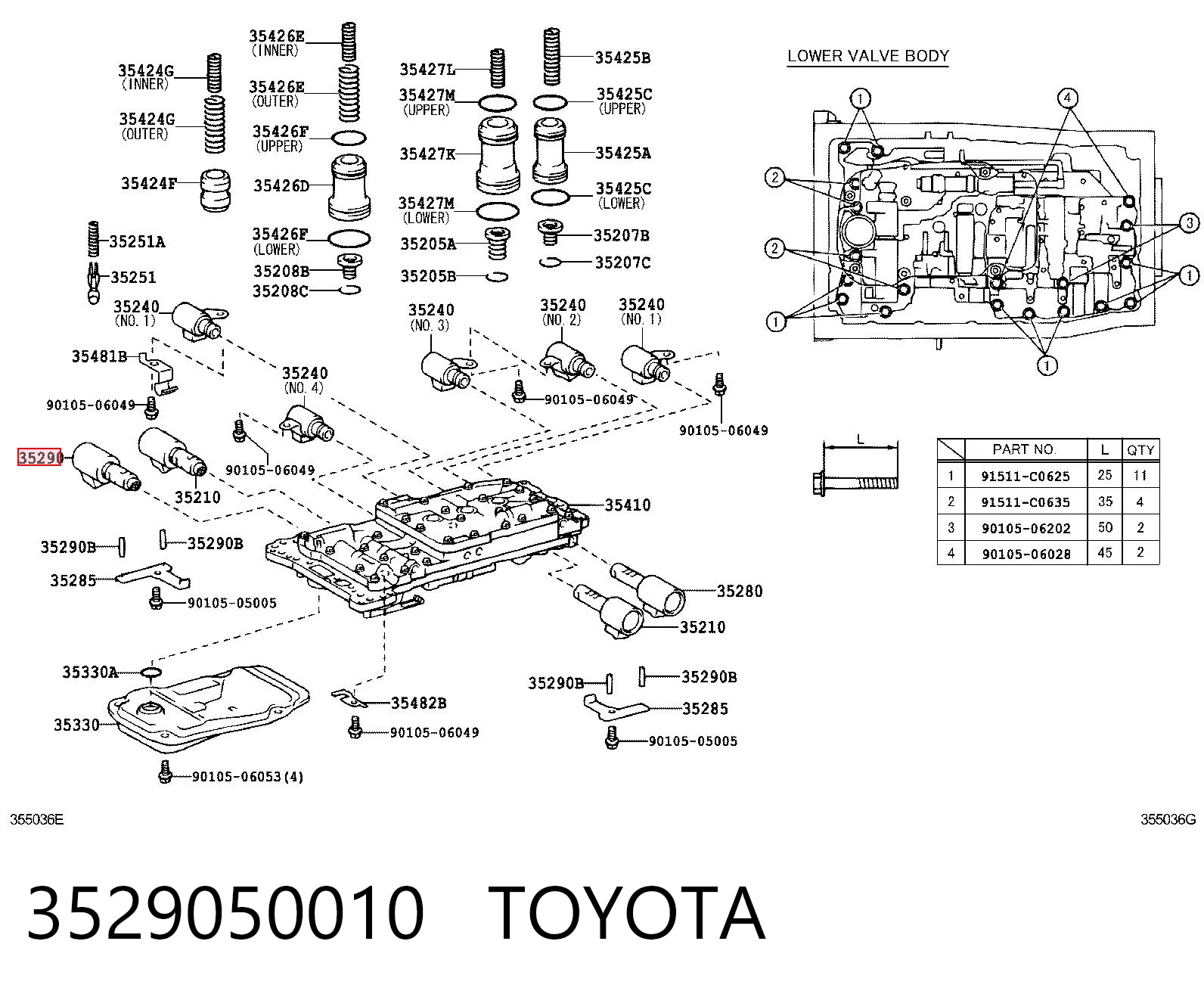 3529050010 Toyota Соленоїд автоматичної коробки передач