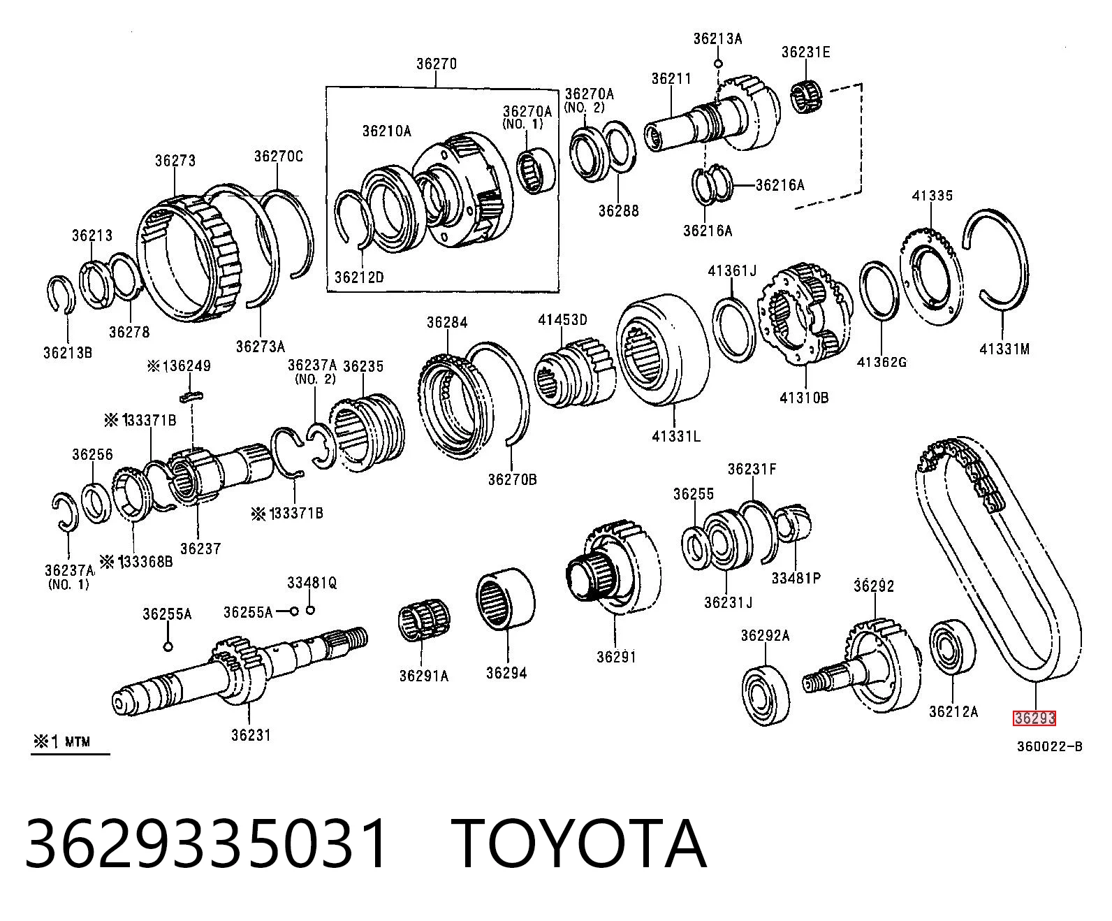 3629335031 Toyota Ланцюг приводу роздавальної коробки