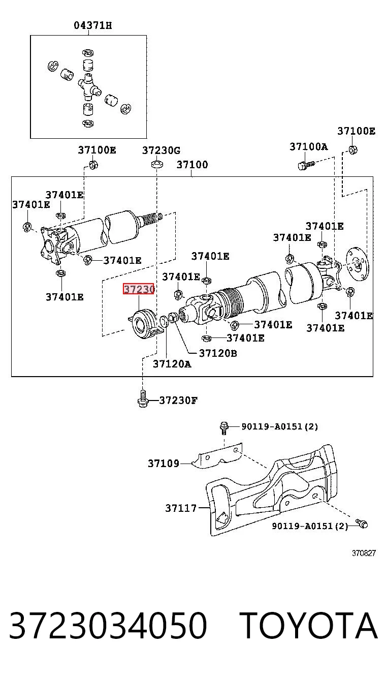 3723034050 Toyota Підвісний підшипник карданного валу