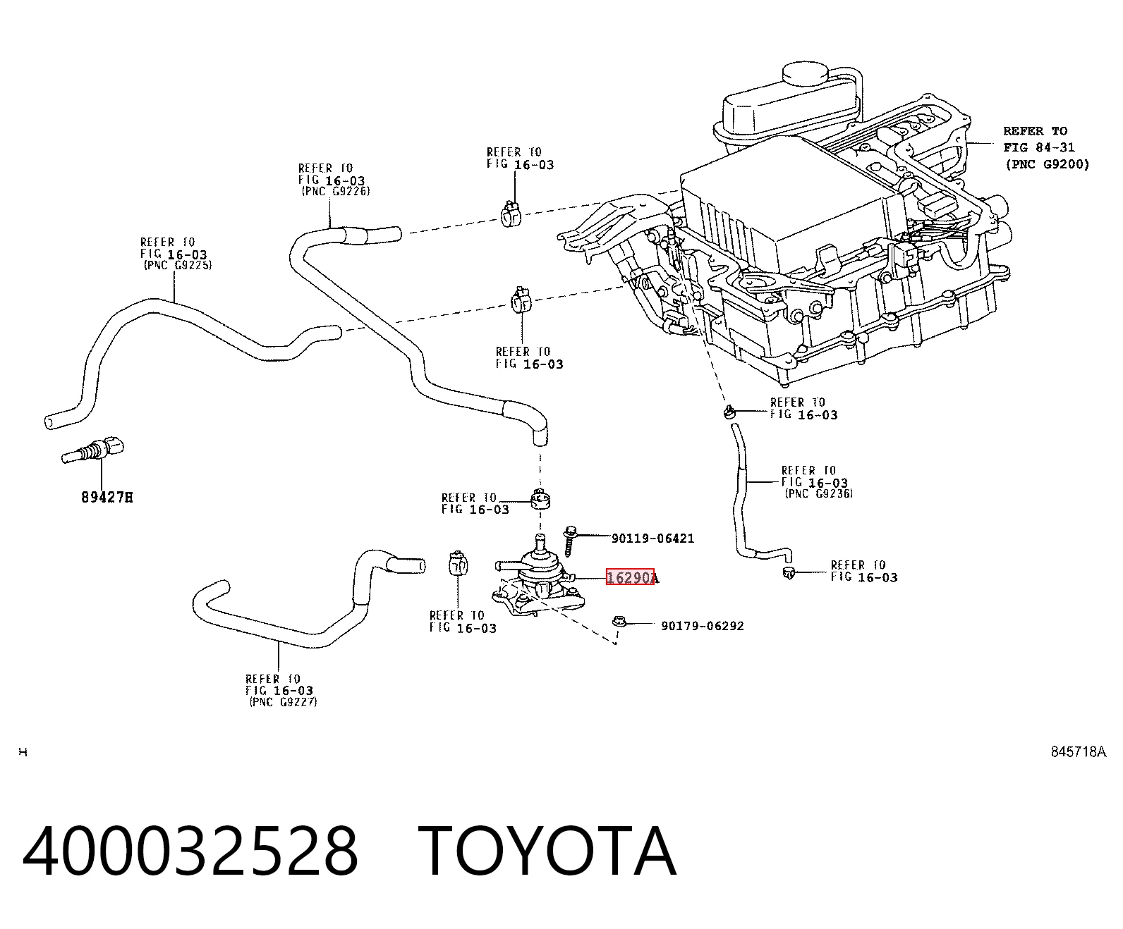 400032528 Toyota Насос охолодження інвертора