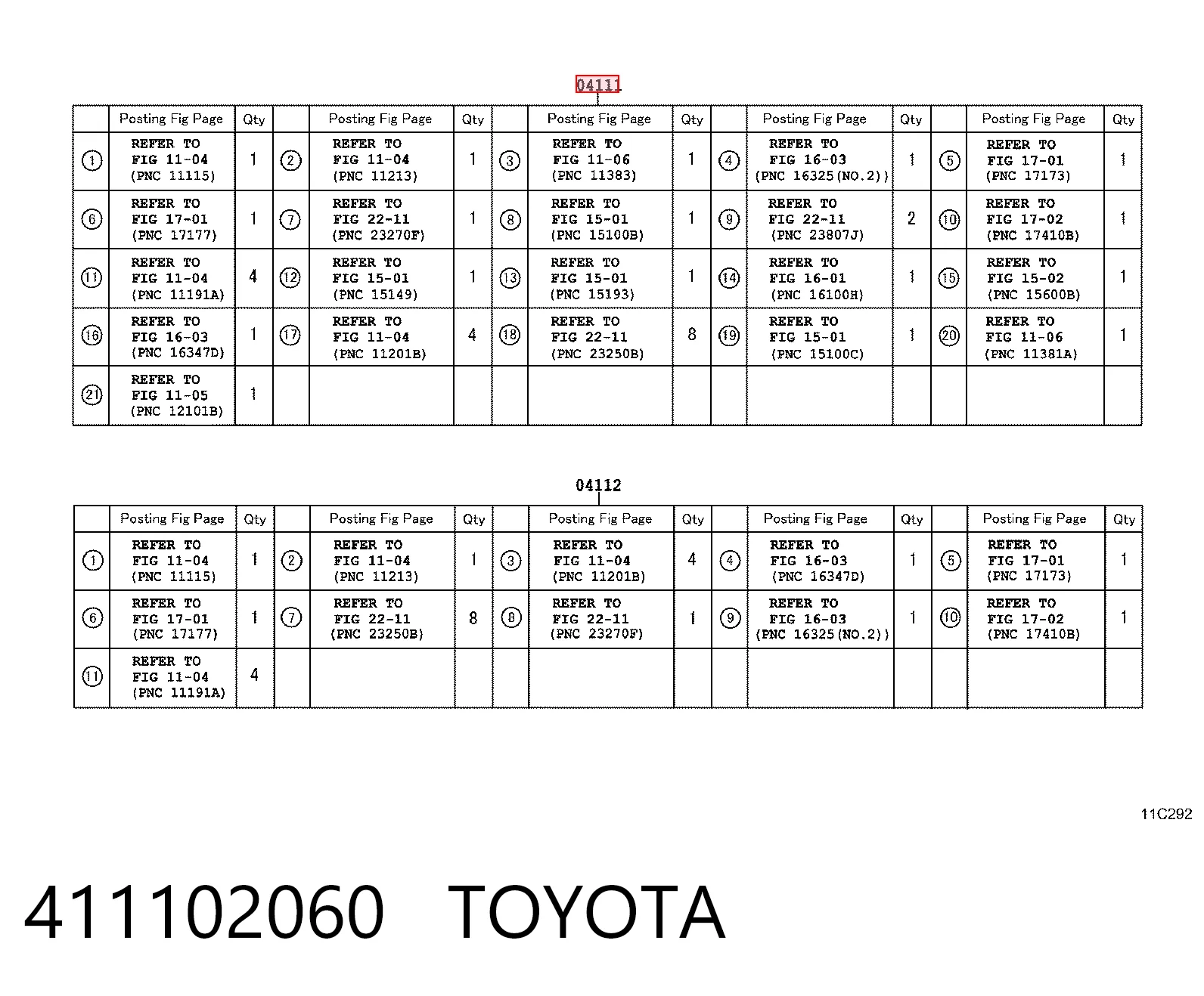 411102060 Toyota