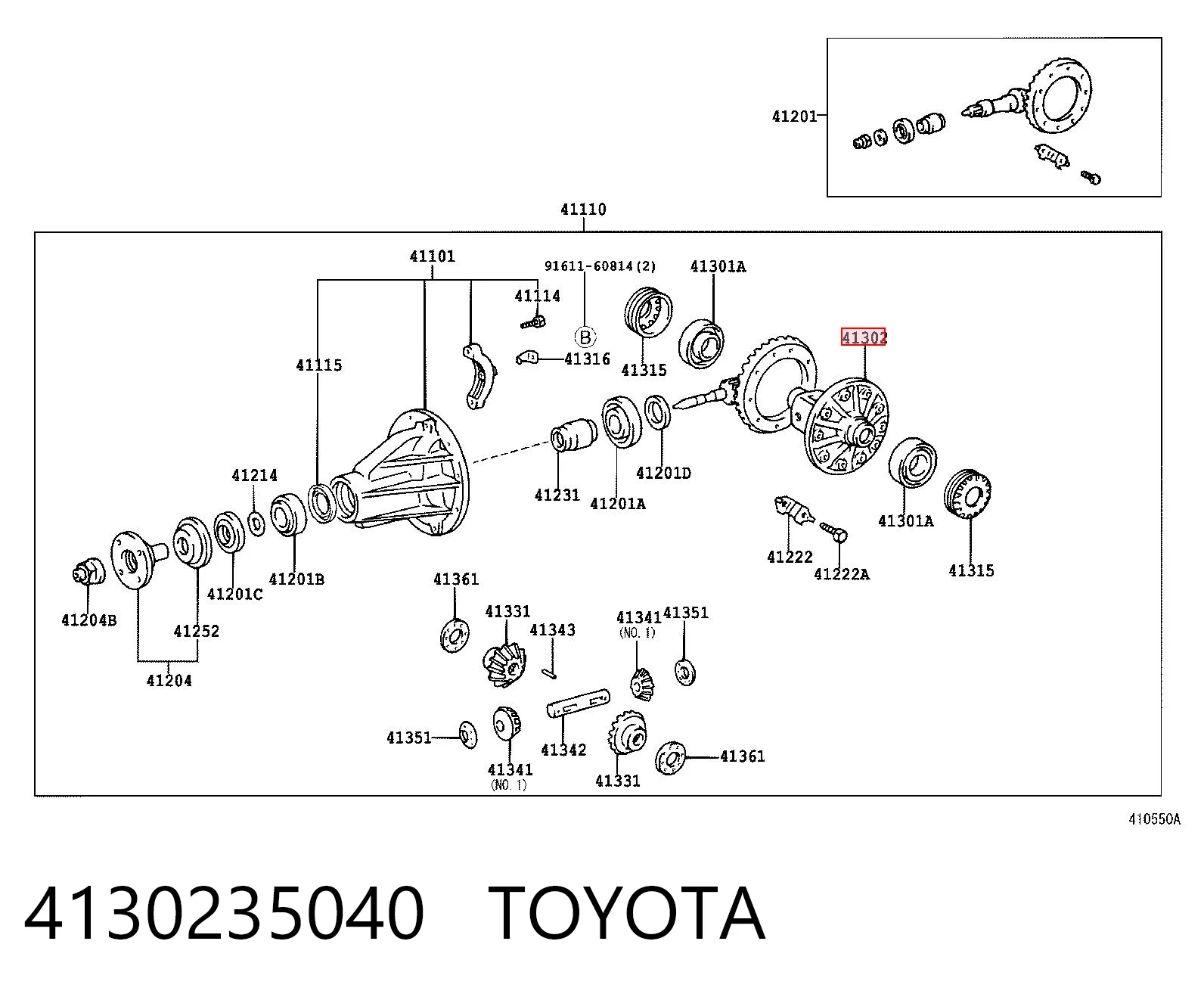 4130235040 Toyota Диференціал задній
