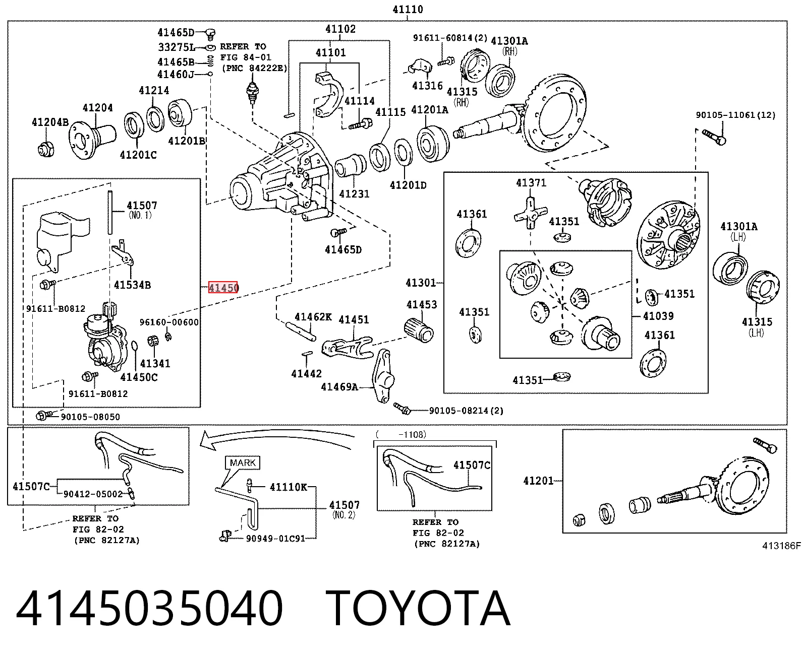 4145035040 Toyota Привід блокавання диференціалу пров. моста
