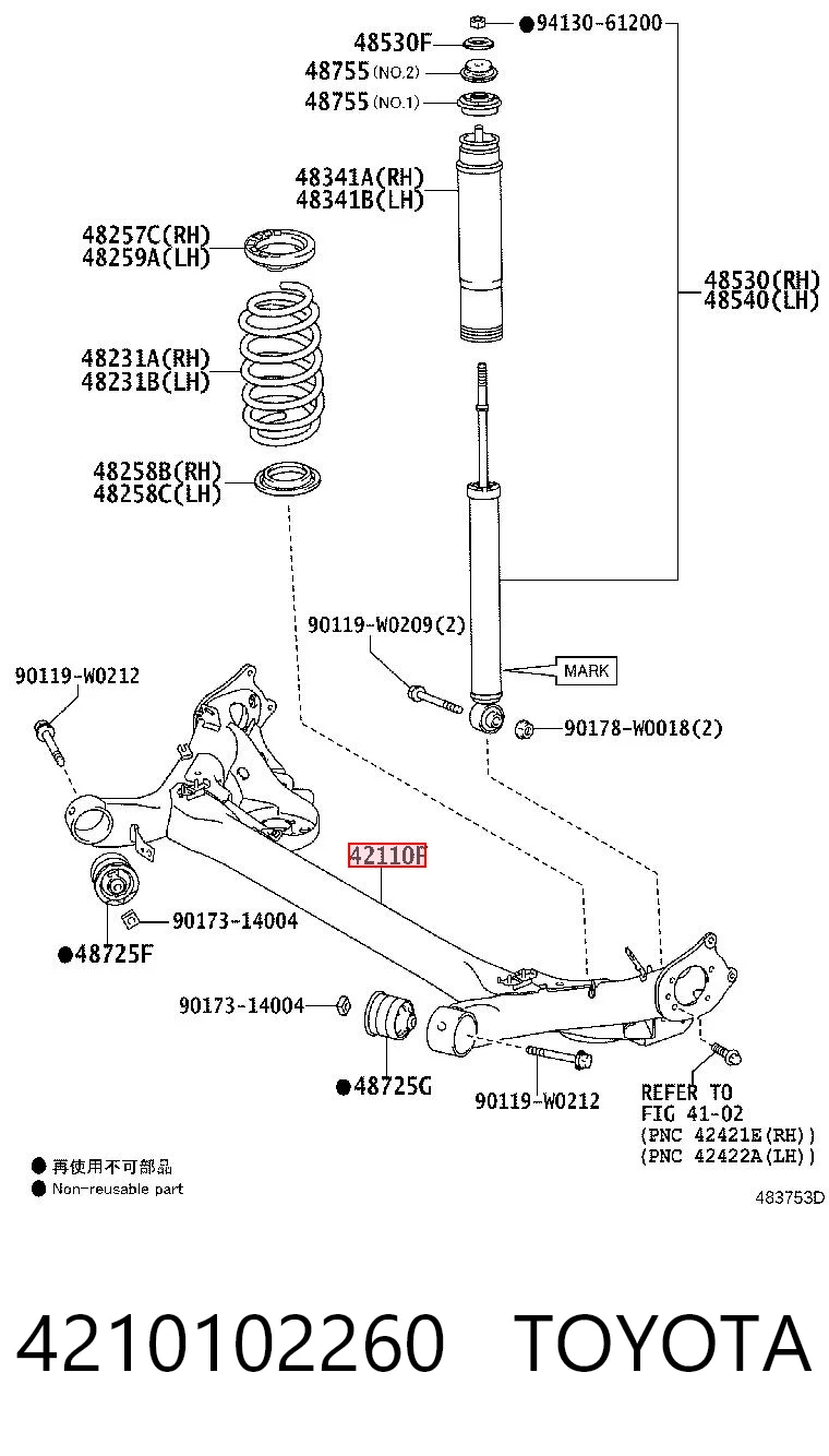 4210102260 Toyota Підвіска задня