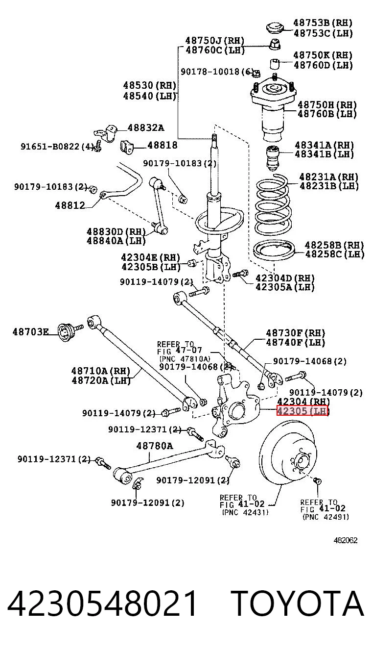 4230548021 Toyota Цапфа поворотна ліва
