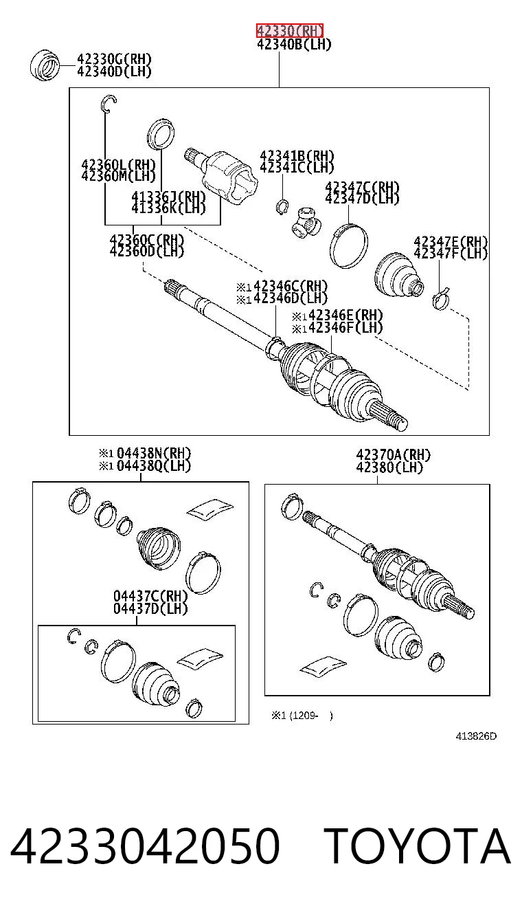 4233042050 Toyota Привід задній