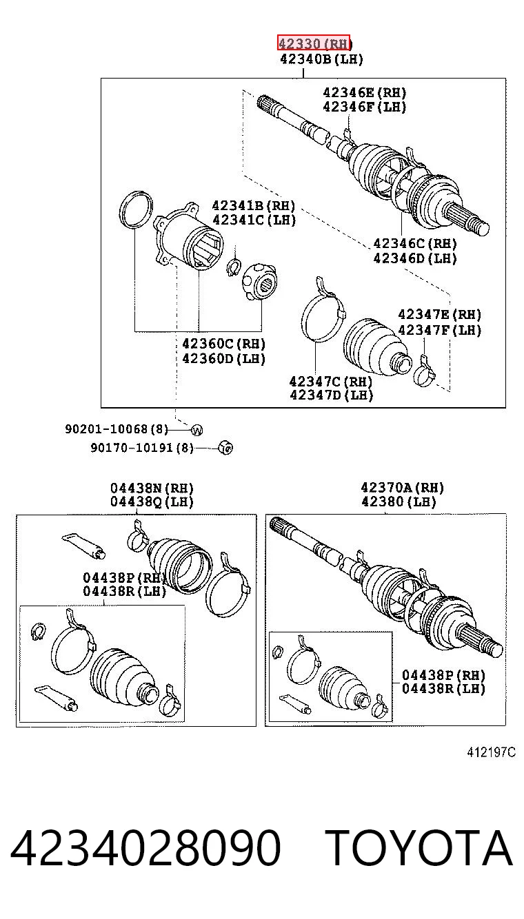 4234028090 Toyota Привід задній