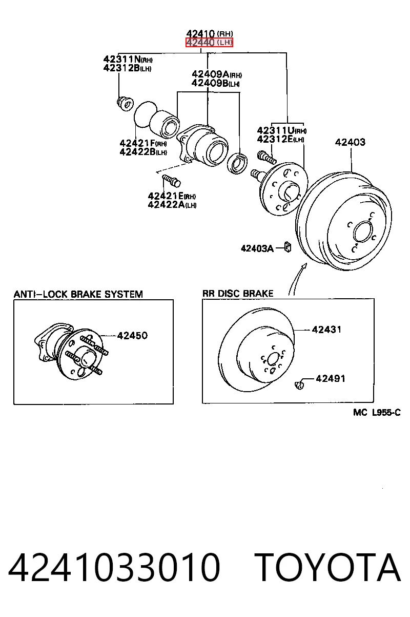 Підшипник ступиці задньої на Toyota Camry III V10