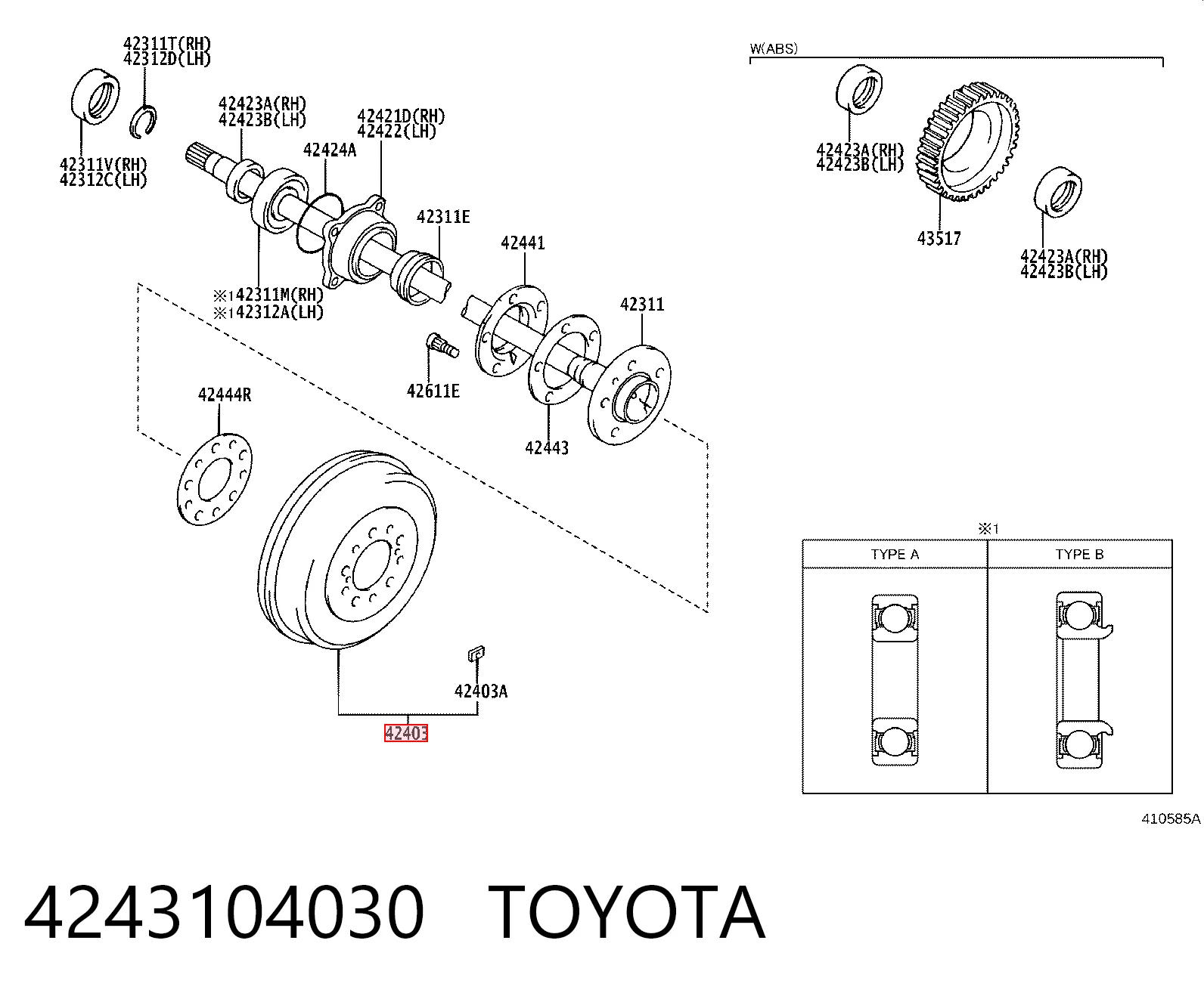 4243104030 Toyota Барабан гальмівний задній