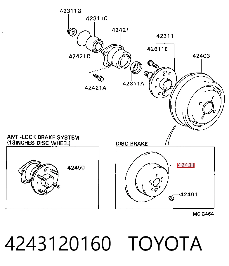 Диск гальмівний задній Toyota Camry II