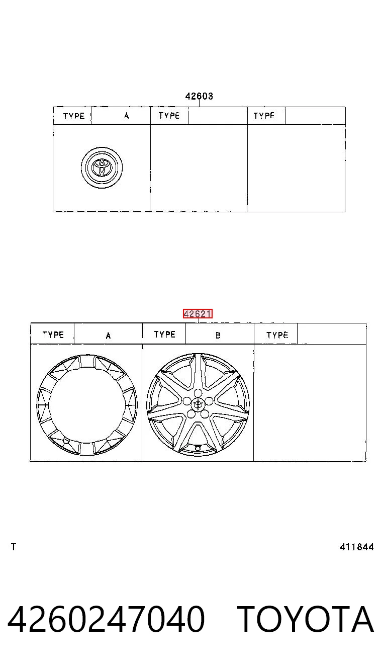 4260247040 Toyota Ковпаки на колеса