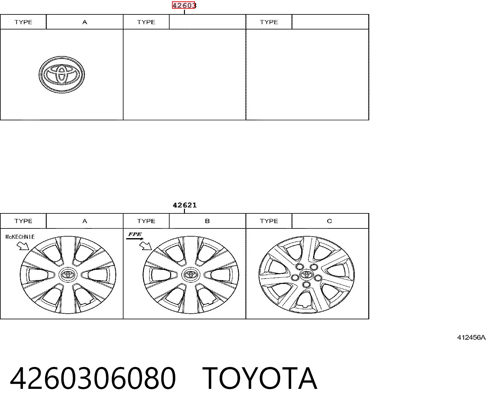 4260306080 Toyota Ковпаки на колеса