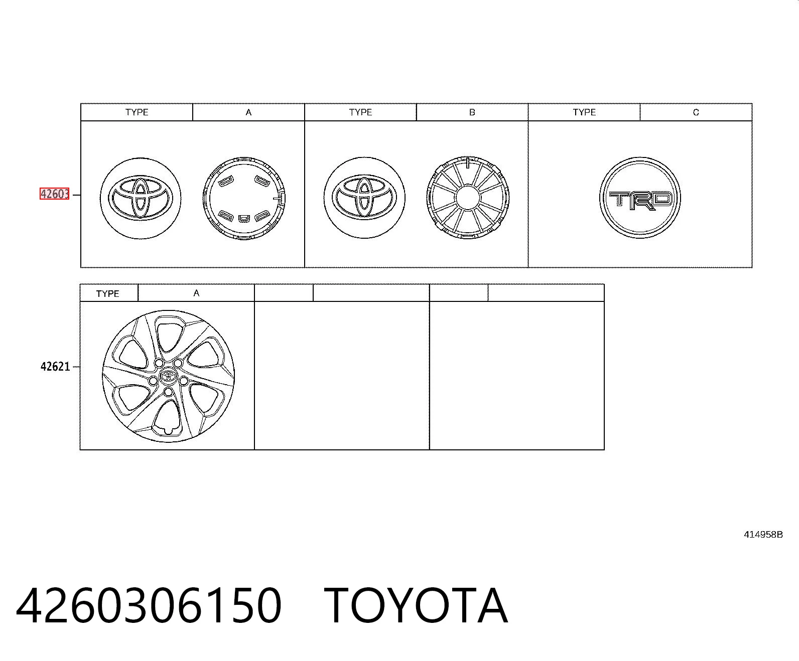 4260306150 Toyota Ковпаки на колеса