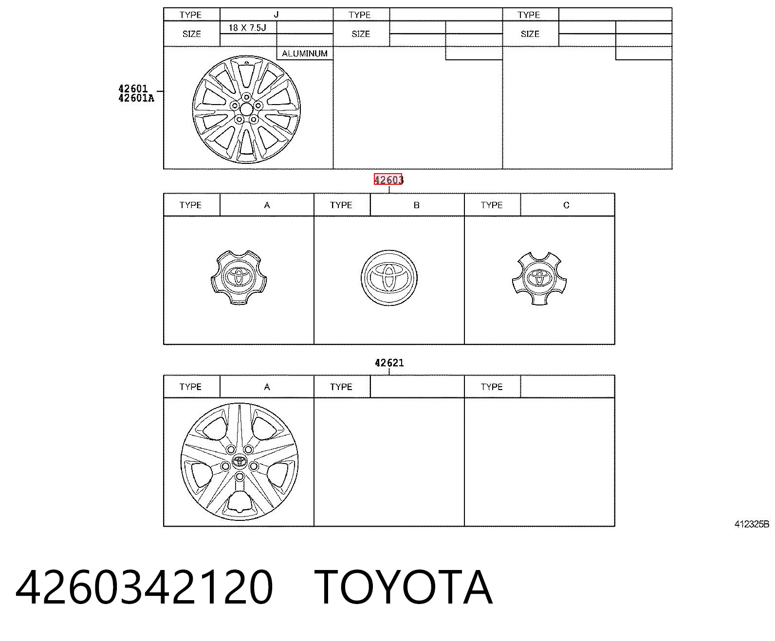 4260342120 Toyota Ковпаки на колеса