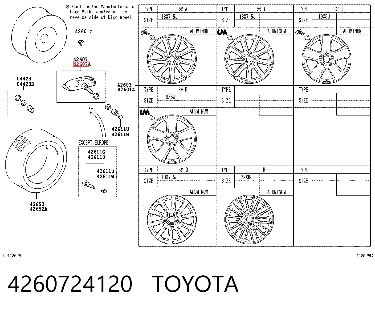 Манометр повітряний Toyota Venza позашляховик (AGV1, GGV1) (2008 - 2017) ціна, від 27.14 USD