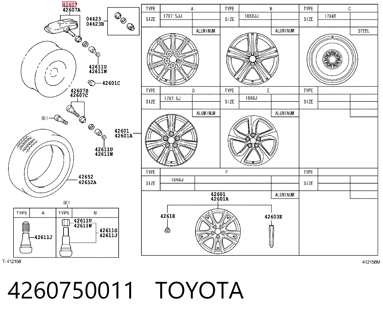 Датчик тиску повітря в шинах Toyota Venza 