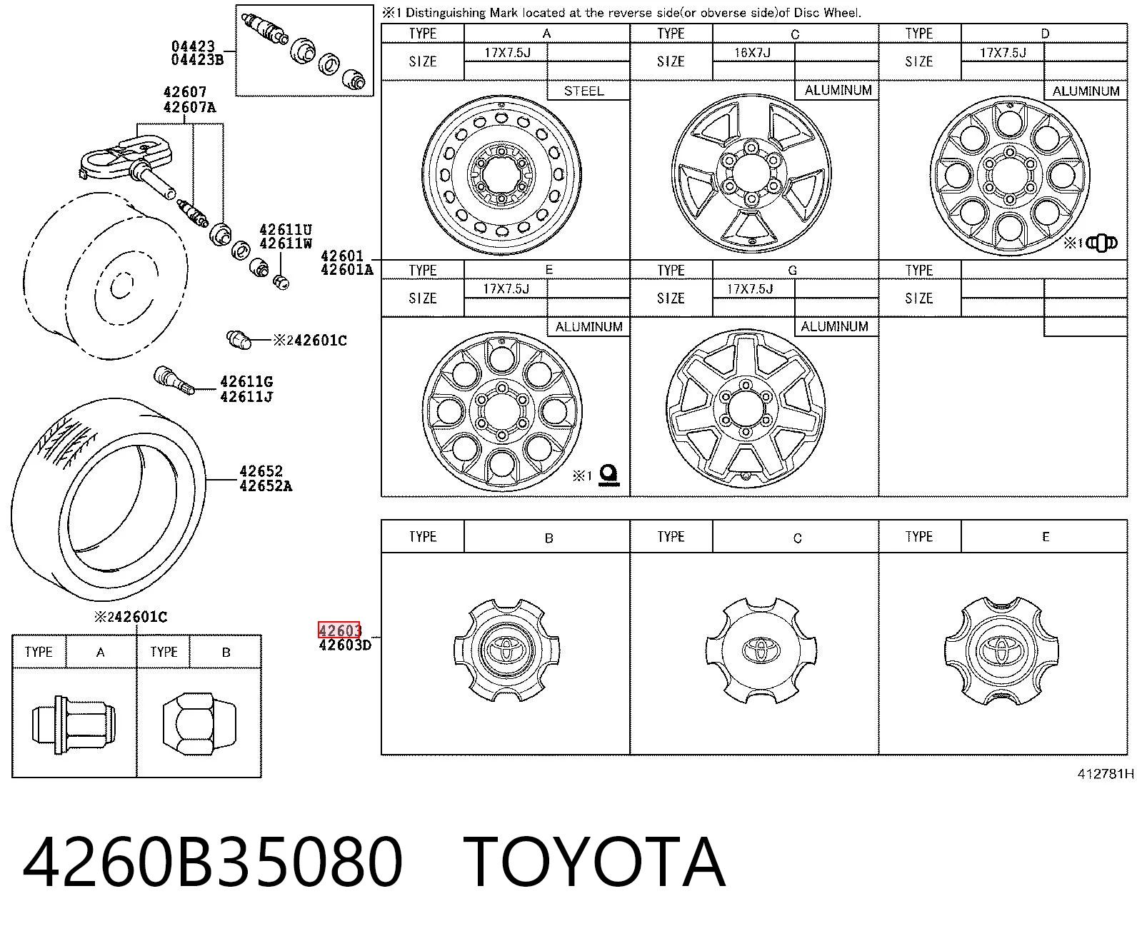 4260B35080 Toyota 