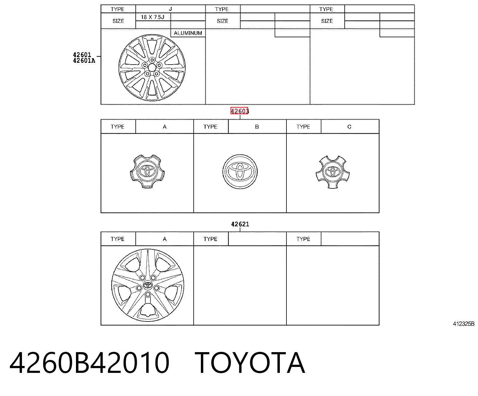 4260B42010 Toyota Ковпаки на колеса