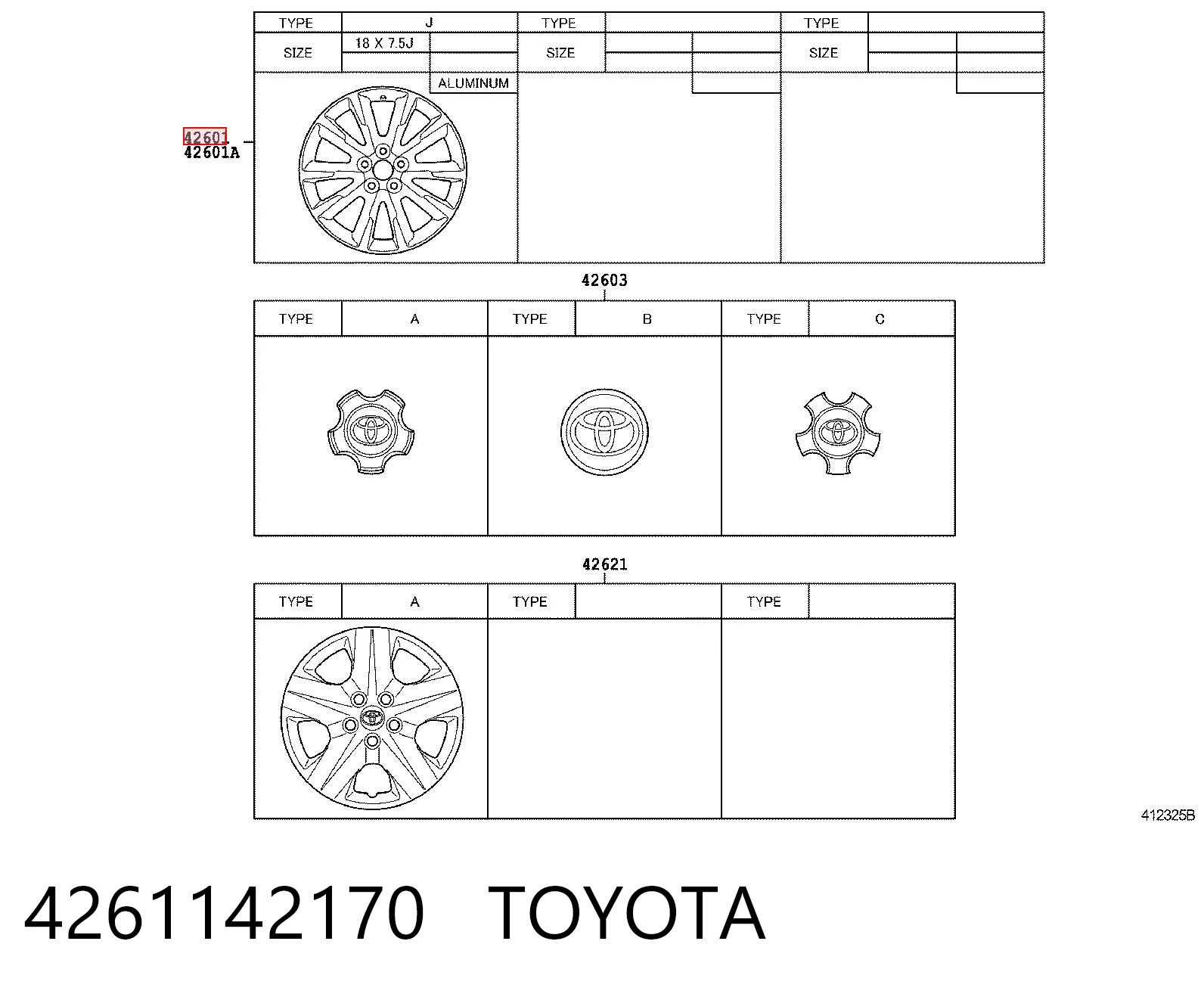 4261142170 Toyota иски сталеві